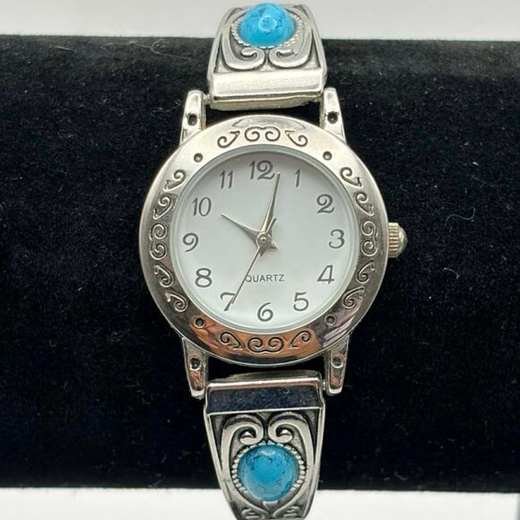 Silver & Turquoise Western Watch - Picture 1 of 4